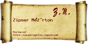 Zipser Márton névjegykártya